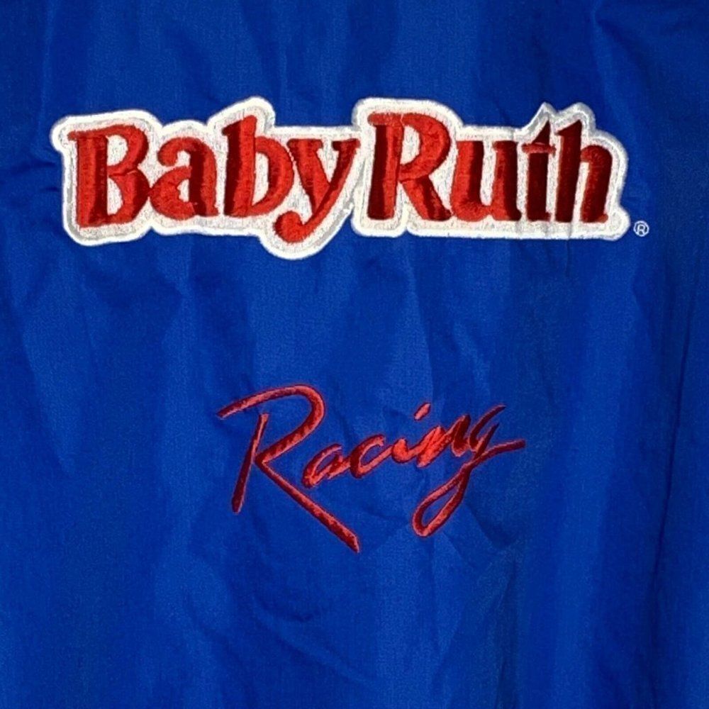 Vintage 80s Baby Ruth Racing Jacket L Blue Labonte - Picture 6 of 8